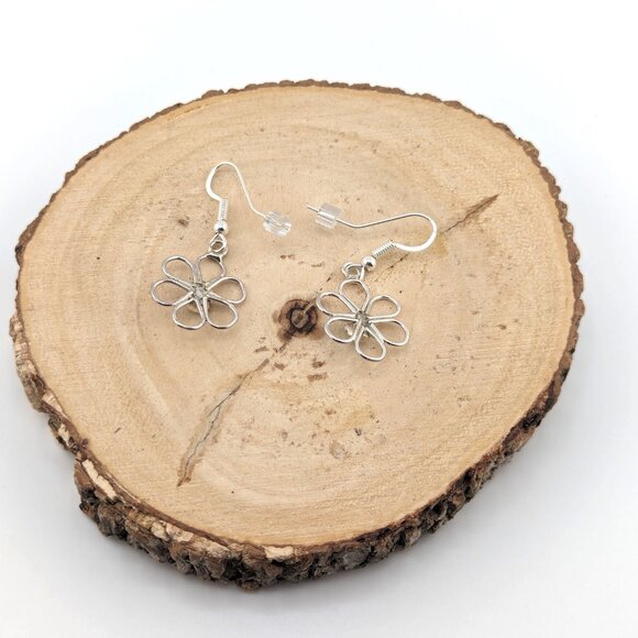 Navajo Floral Wire Turquoise‎ Dangling Earrings Native American Jewelry** - Picture 7 of 11